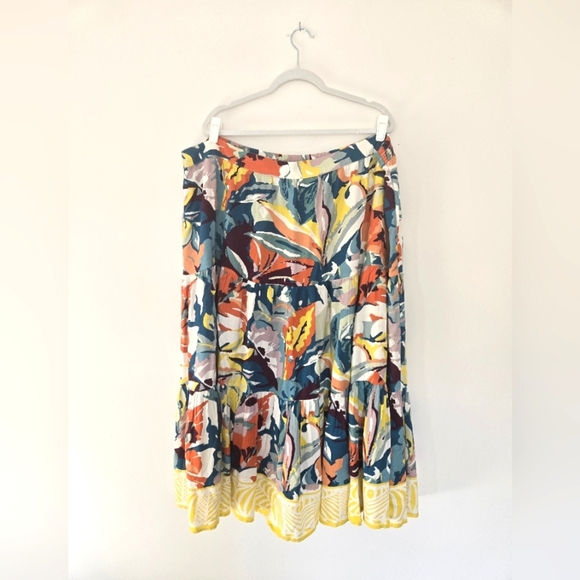 Soft Surroundings tierd vibrant colorful skirt with elastic waist | size 3X - Picture 1 of 5